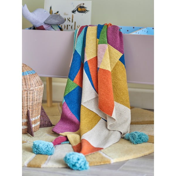 Koc dziecięcy z bawełny z recyklingu 130x160 cm Colorine – Bloomingville Mini-image-2