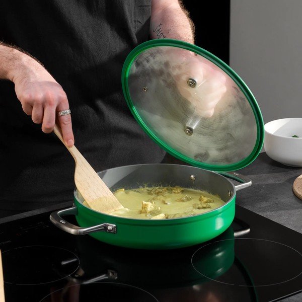 Patelnia z pokrywką/z powłoką ceramiczną ø 28 cm tegame Meda 3.0 – FABINI-image-1