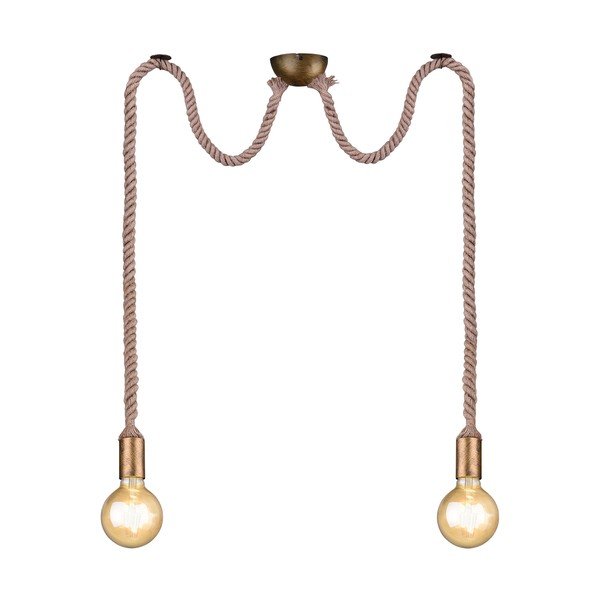 Lampa wisząca w kolorze mosiądzu ø 12 cm Rope – Trio-image-4