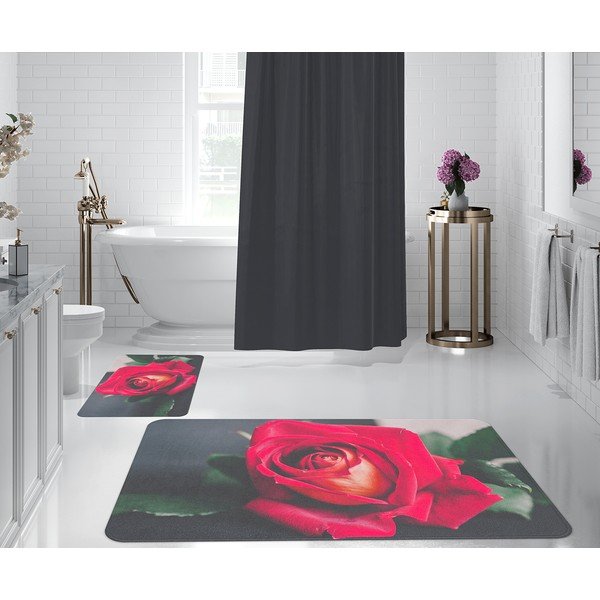 Czerwono-szare dywaniki łazienkowe zestaw 2 szt.  – Oyo Concept-image-1