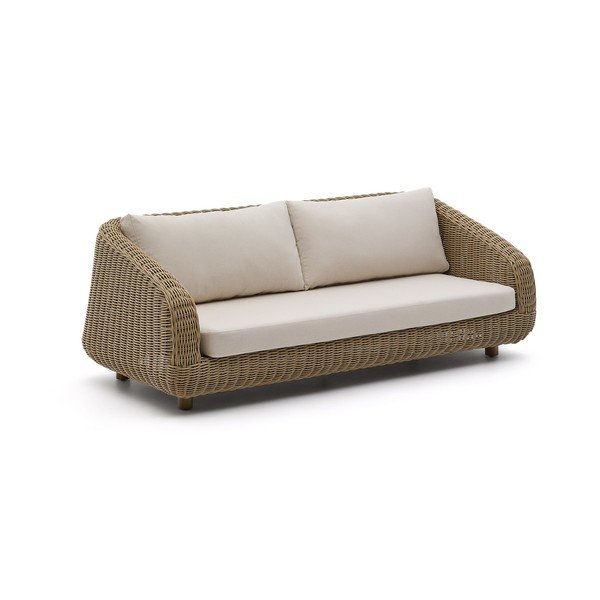 Beżowa/w naturalnym kolorze tapicerowana sofa ogrodowa Meria – Kave Home