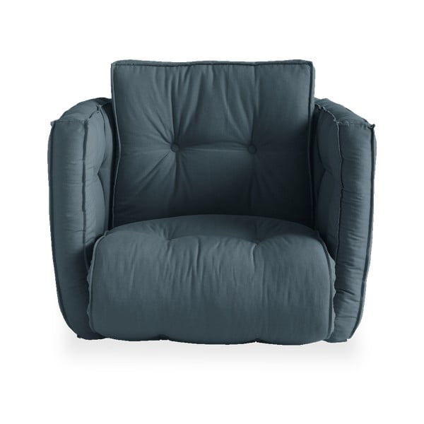 Rozkładany fotel z niebieskim obiciem Karup Design Dice Petrol Blue