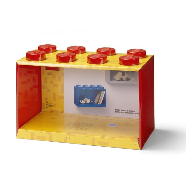Dziecięca czerwona półka ścienna LEGO® Brick 8-image-1