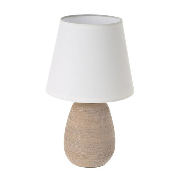 Brązowa lampa stołowa ceramiczna z tekstylnym kloszem (wys. 27,5 cm) – Casa Selección