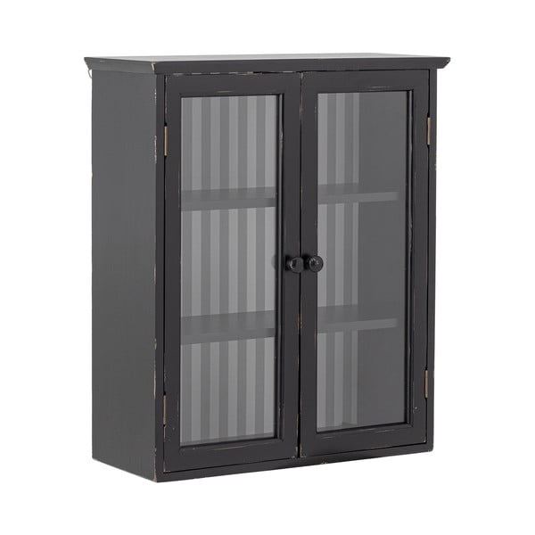 Czarna witryna z litego drewna jodłowego wisząca 51,5x66,5x22,5 cm Hazem – Bloomingville-image-3