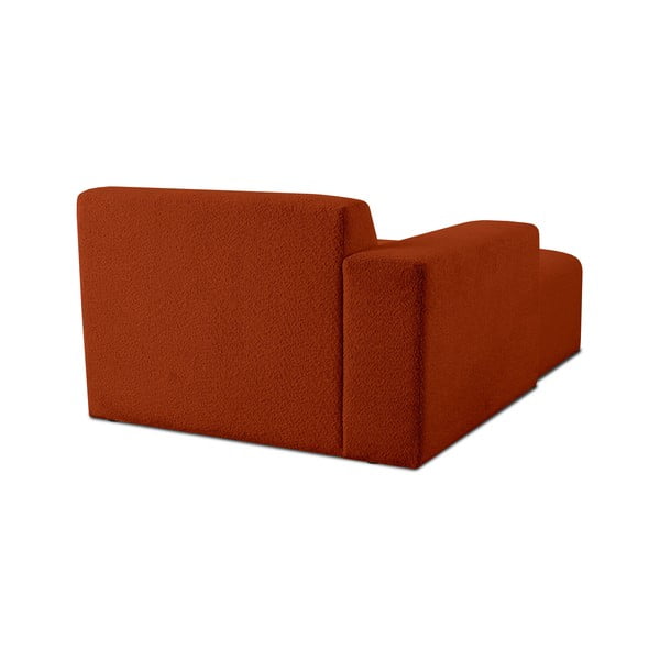 Ceglasty moduł sofy z materiału bouclé (lewostronny) Roxy – Scandic-image-3