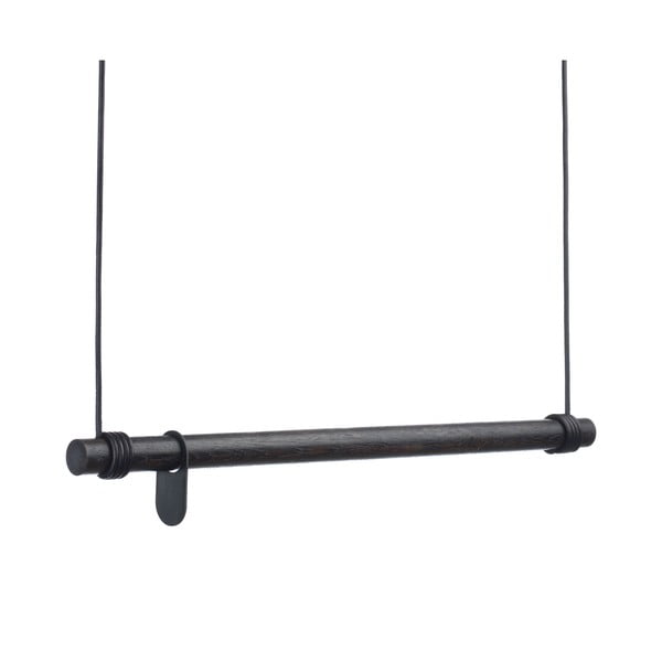 Czarny wieszak ścienny z litego drewna dębowego 80 cm Swing M – LIND DNA