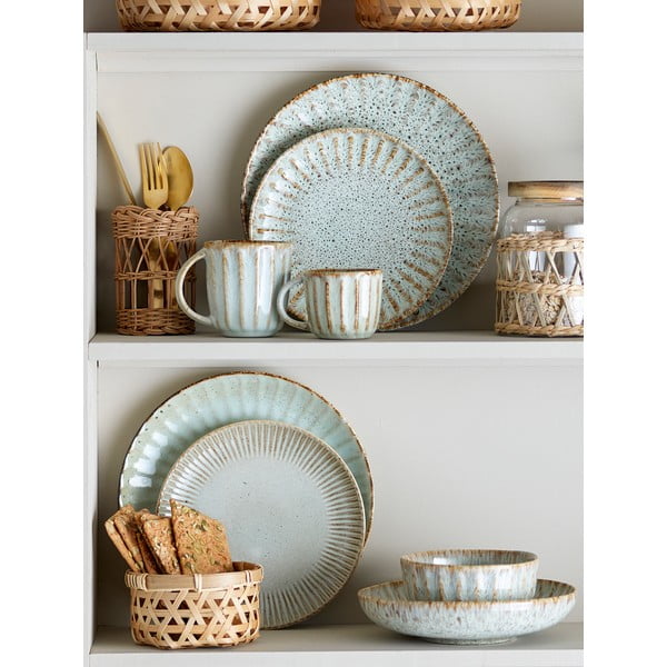 Kamionkowy zestaw talerzy 12 szt. Fleur – Bloomingville-image-1