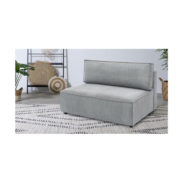 Jasnoszary sztruksowy moduł sofy (moduł środkowy) Nihad modular – Bobochic Paris-image-1