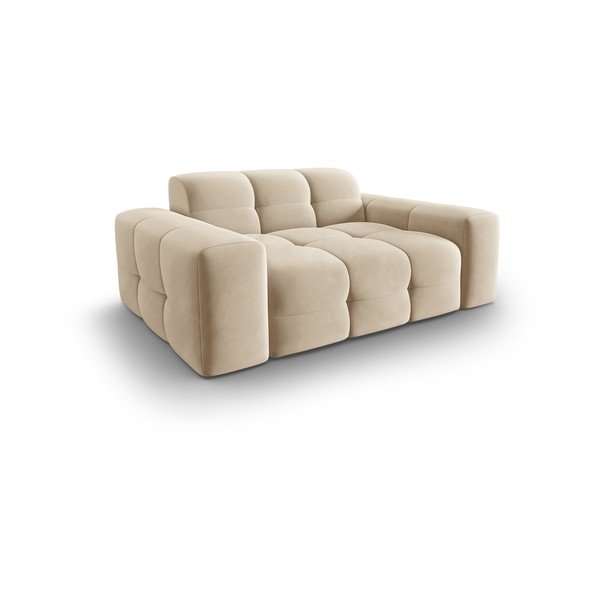 Beżowa aksamitna sofa 156 cm Kendal – Micadoni Home-image-4