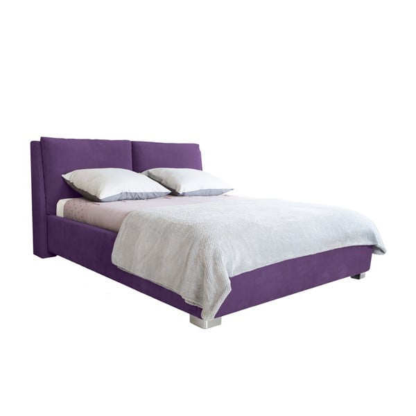 Fioletowe łóżko 2-osobowe Mazzini Beds Vicky, 160x200 cm