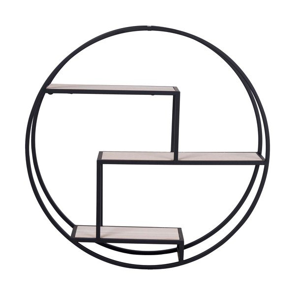 Czarno-naturalna wielopoziomowa półka z litego drewna paulowni 62 cm Rotterdam – House Nordic-image-2