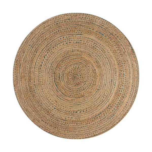 Niebieski/naturalny okrągły dywan z juty ø 180 cm Capri – Flair Rugs
