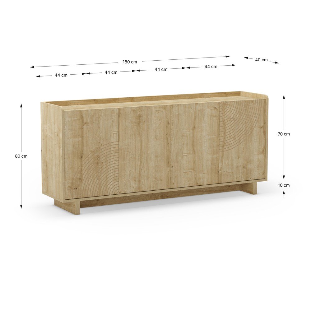 Komoda w dekorze dębu w naturalnym kolorze 180x80x40 cm Daira – Marckeric (zdjęcie 8)