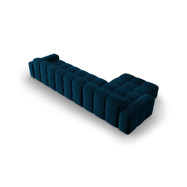 Ciemnoniebieski aksamitny narożnik (lewostronny) Kendal – Micadoni Home-image-4