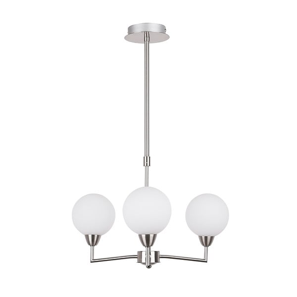 Lampa wisząca w kolorze srebra ze szklanym kloszem Logos – Candellux Lighting