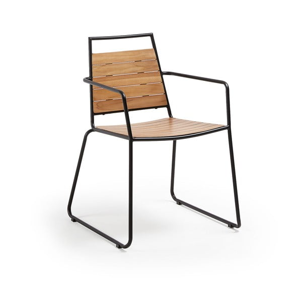 Krzesło z metalu i drewna tekowego La Forma Komfort