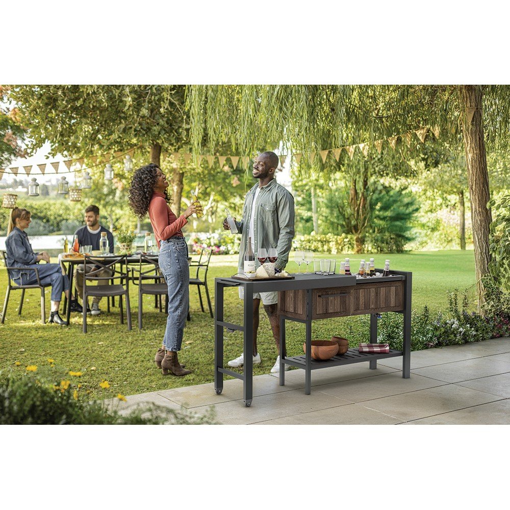 Ogrodowy stolik barowy 112x43 cm Hosting – Keter (zdjęcie 4)