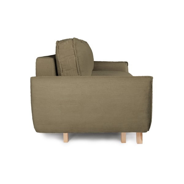 Zielona sztruksowa rozkładana sofa 218 cm Tori – Bonami Selection-image-3