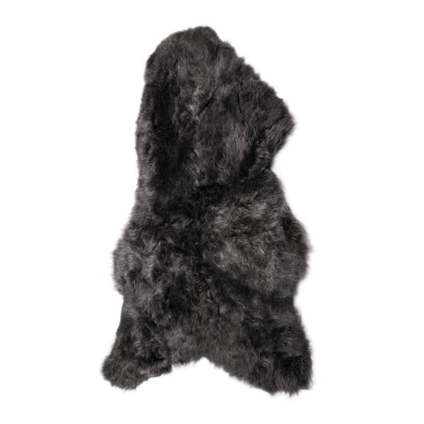 Ciemne futerko z owczej skóry z krótkim włosiem Arctic Fur Ptelja, 100x60 cm