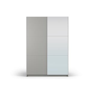 Szara szafa z lustrem i drzwiami przesuwnymi 151x215 cm Lisburn – Cosmopolitan Design