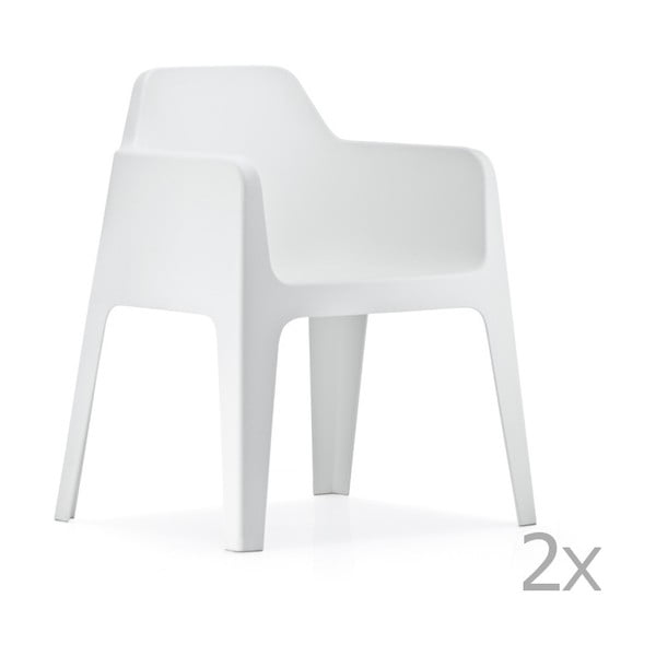 Zestaw 2 białych krzeseł ogrodowych Pedrali Plus