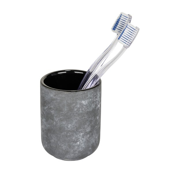 Szary ceramiczny kubek na szczoteczki do zębów Sacile – Wenko-image-1