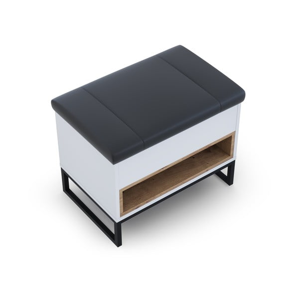 Biała szafka na buty z ławką 62x50 cm Olis – Cosmopolitan Design-image-4