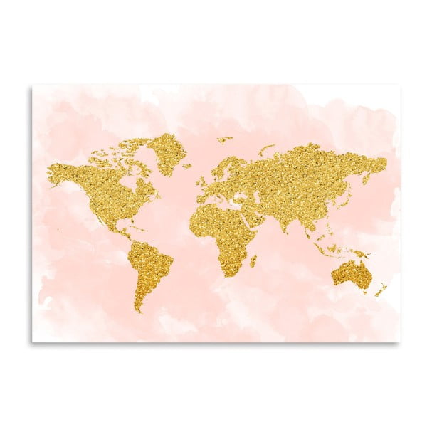 Plakat Americanflat World Glitter, 30x42 cm