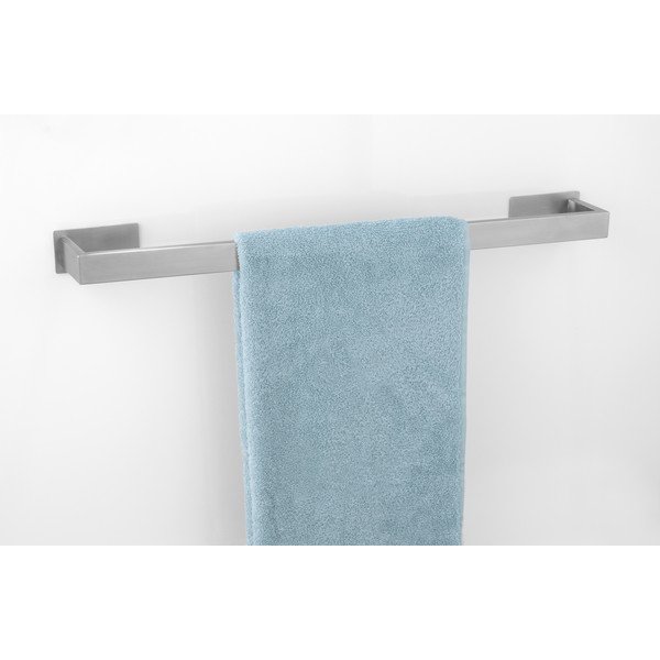 Samoprzylepny wieszak na ręczniki ze stali nierdzewnej w kolorze matowego srebra Genova – Wenko-image-1