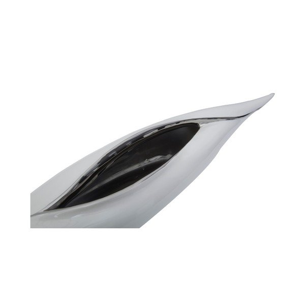 Biało-srebrny wazon ceramiczny Mauro Ferretti Bianco Roll-image-1