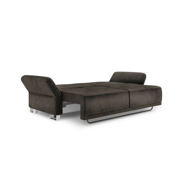 Ciemnobrązowa 3-osobowa sofa rozkładana z aksamitnym obiciem Windsor & Co Sofas Pyxis-image-4