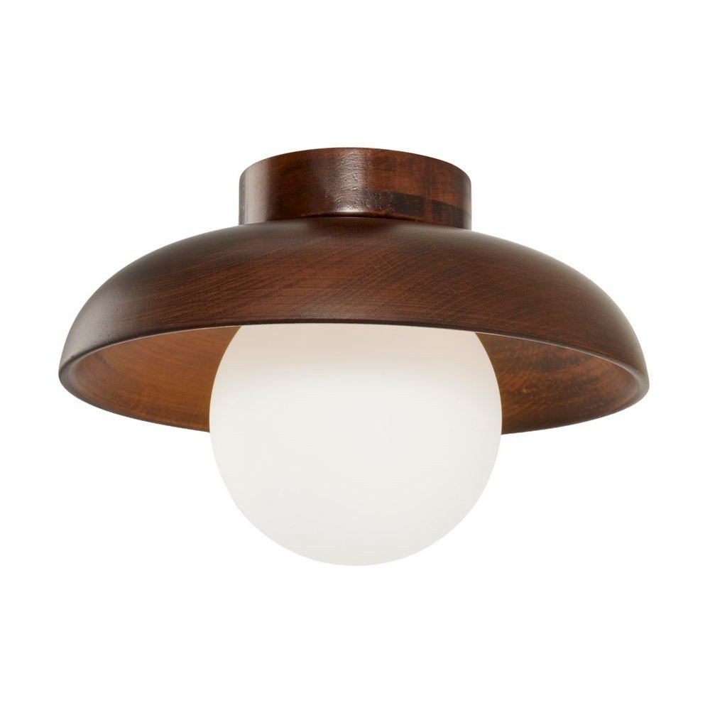Brązowa lampa sufitowa ze szklanym kloszem ø 24 cm Elsa – Opviq lights