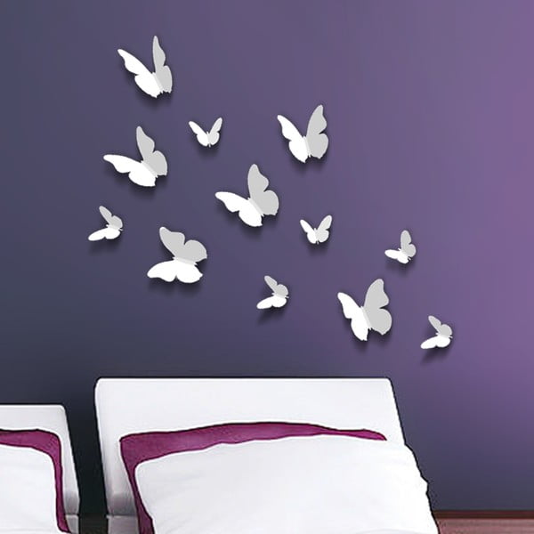 Naklejki motyle 3D WALPLUS 3D Butterflies White