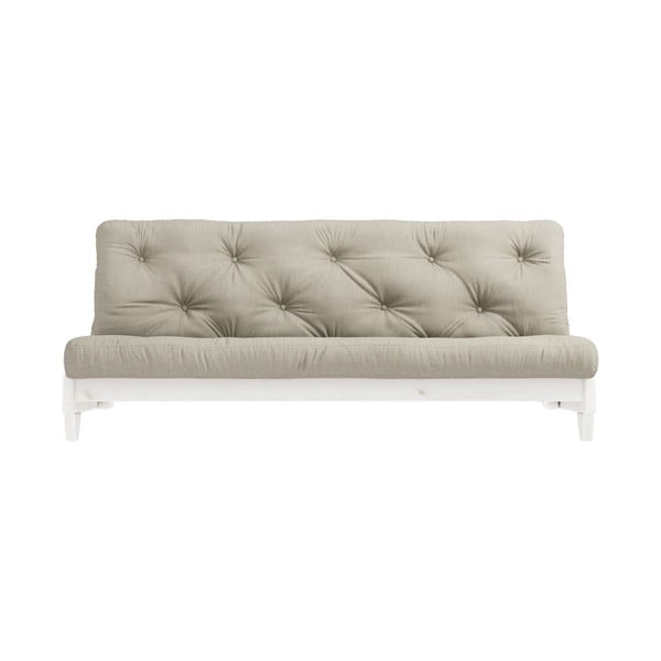 Sofa rozkładana z lnianym pokryciem Karup Design Fresh White/Linen