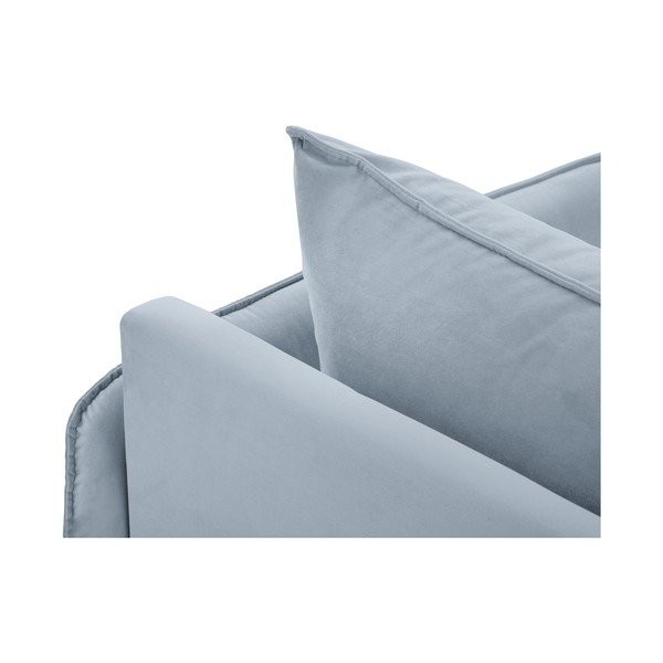 Jasnoniebieski aksamitny szezlong (prawostronny) Vienna – Cosmopolitan Design-image-1