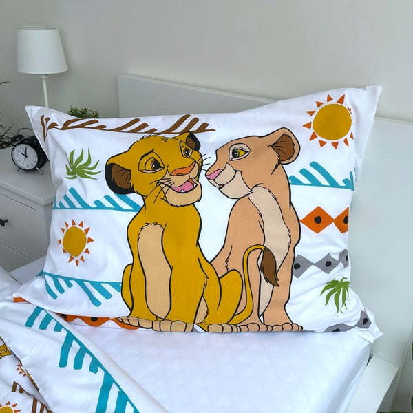 Bawełniana dziecięca pościel jednoosobowa 140x200 cm Lion King Africa – Jerry Fabrics-image-3