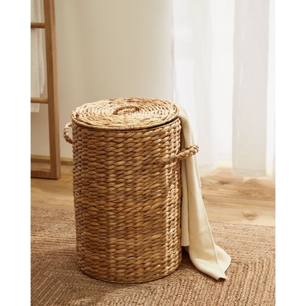 Kosz na pranie z hiacyntu wodnego w naturalnym kolorze Yessira – Kave Home-image-1