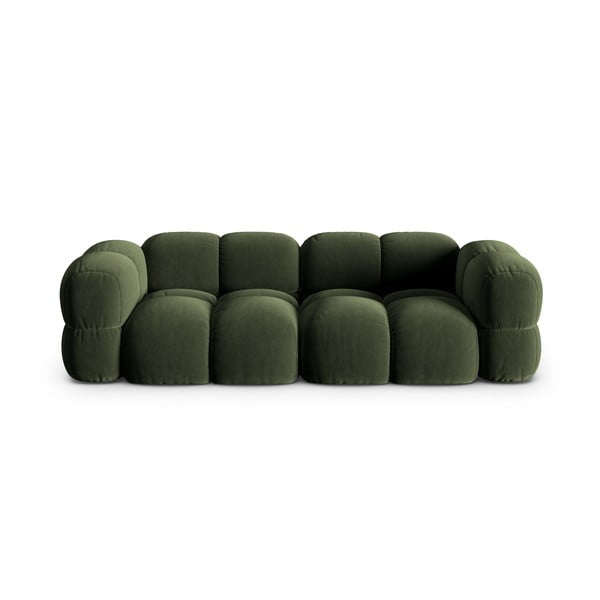 Zielona aksamitna sofa 250 cm Loretto – Cosmopolitan Design