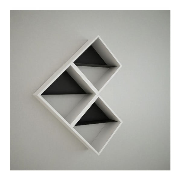 Biała półka ścienna Daniele Triple White/Black, szer. 56 cm