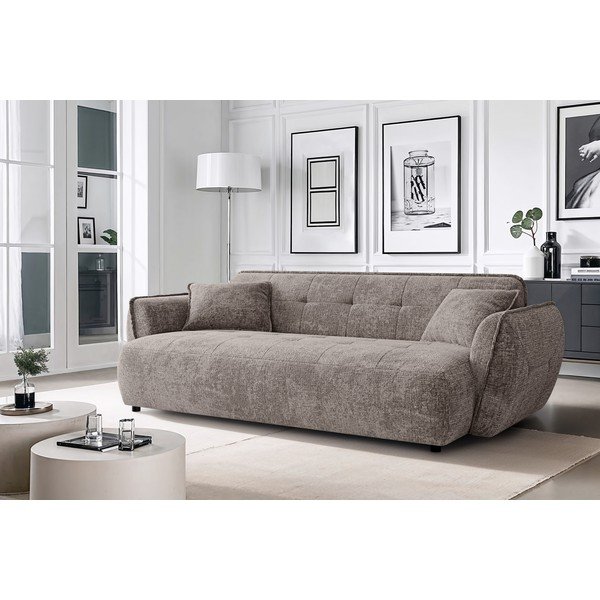 Szarobrązowa sofa z tkaniny szenilowej 250 cm Nelia Big – Ropez-image-1