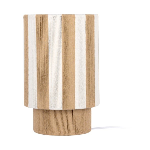 Biała/w naturalnym kolorze lampa stołowa z liny (wysokość 35 cm) Vienna Stripes – Leitmotiv