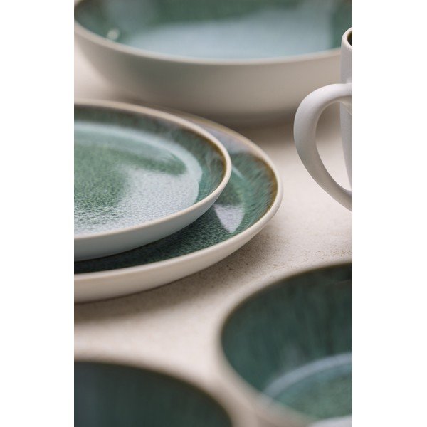 Biało-zielony kamionkowy talerz deserowy ø 21 cm Gastro White/Green – Bitz-image-1