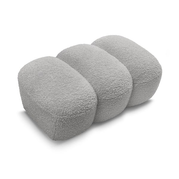 Jasnoszary podnóżek z materiału bouclé Hippolyte – Bobochic Paris-image-4