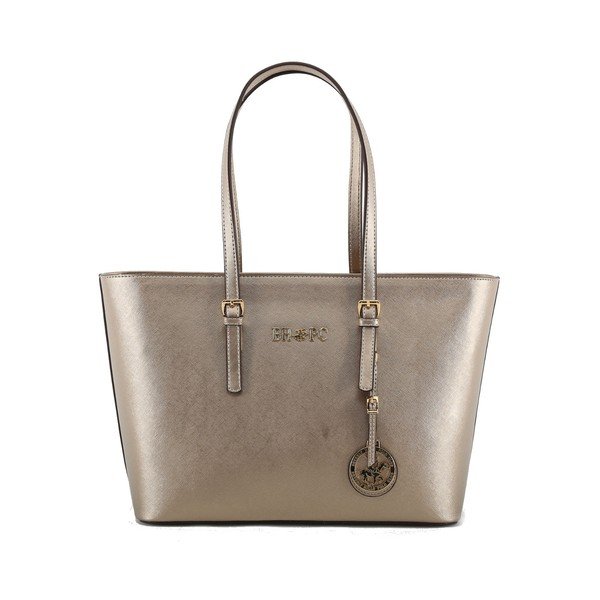 Kremowa torebka ze skóry ekologicznej ze złotymi elementami Beverly Hills Polo Club Anne