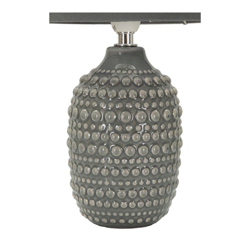 Szara lampa stołowa ceramiczna z tekstylnym kloszem (wysokość 30,5 cm) Points – Mauro Ferretti (zdjęcie 3)