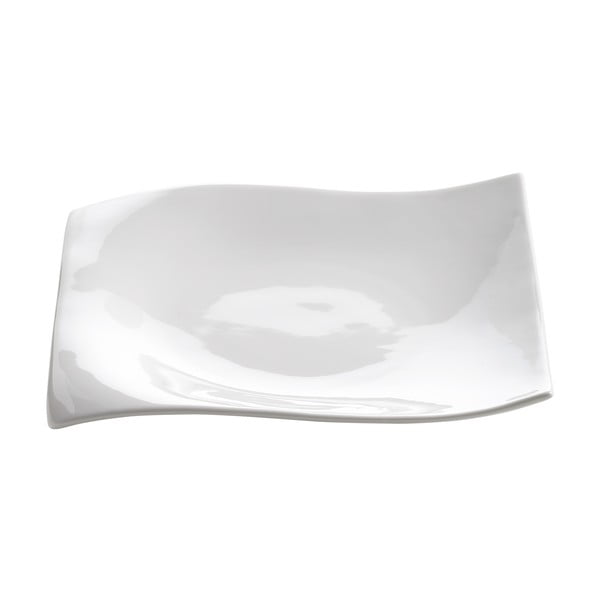 Biały porcelanowy talerz deserowy Maxwell & Williams Motion, 18x18 cm
