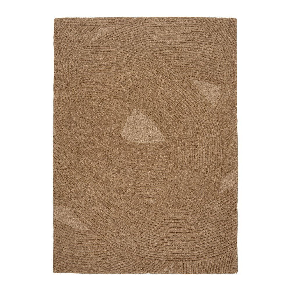Wełniany dywan tkany ręcznie w ciemnym naturalnym kolorze 160x230 cm Pune – House Nordic