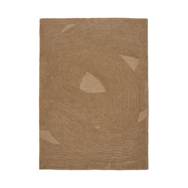 Wełniany dywan tkany ręcznie w ciemnym naturalnym kolorze 160x230 cm Pune – House Nordic