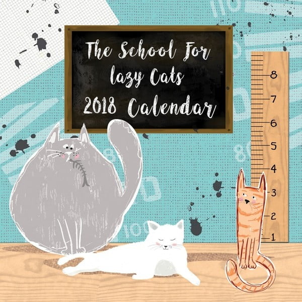Kalendarz wiszący 2018 Portico Designs School For Lazy Cats